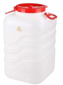 Канистра пластиковая пищевая для вода АЛЬТЕРНАТИВА М7139 бочка с навесными ручками 60 литров