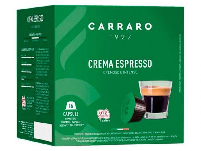 Капсулы для кофемашин Carraro Dolce Gusto Crema Espresso 16шт от компании 2255 by - онлайн гипермаркет - фото 1