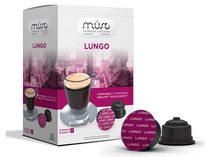 Капсулы для кофемашин Must Lungo 16шт стандарта Dolce Gusto от компании 2255 by - онлайн гипермаркет - фото 1