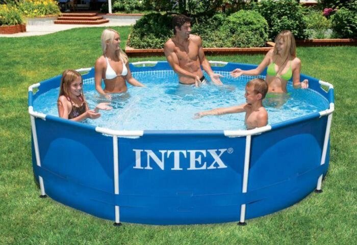 Каркасный бассейн INTEX 28200 METAL FRAME 305X76см круглый мобильный жесткий для дачи от компании 2255 by - онлайн гипермаркет - фото 1