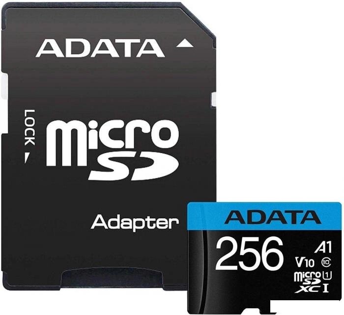 Карта памяти ADATA Premier AUSDX256GUICL10A1-RA1 microSDXC 256GB (с адаптером) от компании 2255 by - онлайн гипермаркет - фото 1