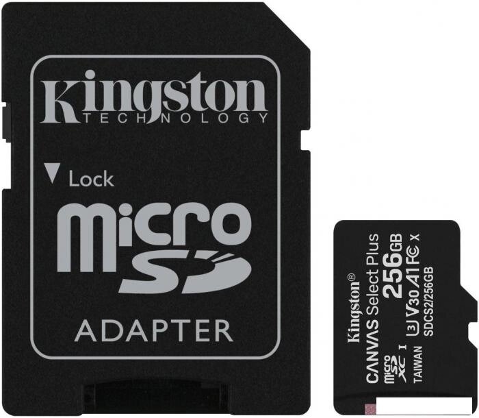 Карта памяти Kingston Canvas Select Plus microSDXC 256GB (с адаптером) от компании 2255 by - онлайн гипермаркет - фото 1