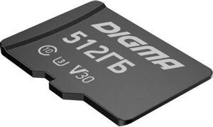 Карта памяти microSDXC UHS-I U3 Digma 512 ГБ, 90 МБ/с, Class 10, CARD30, 1 шт., переходник SD [dgfca512a03]