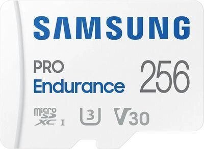 Карта памяти microSDXC UHS-I U3 Samsung PRO Endurance 256 ГБ, 100 МБ/с, Class 10, MB-MJ256KA,  1 шт., переходник SD от компании 2255 by - онлайн гипермаркет - фото 1