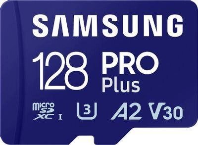 Карта памяти microSDXC UHS-I U3 Samsung Pro PLUS 128 ГБ, 180 МБ/с, Class 10, MB-MD128SA,  1 шт., переходник SD от компании 2255 by - онлайн гипермаркет - фото 1