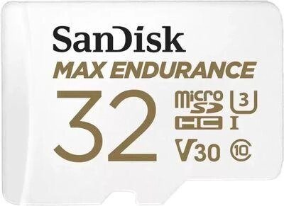 Карта памяти microSDXC UHS-I U3 Sandisk Max Endurance 32 ГБ, 100 МБ/с, Class 10, SDSQQVR-032G-GN6IA, 1 шт., переходник от компании 2255 by - онлайн гипермаркет - фото 1