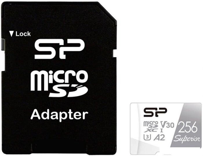 Карта памяти Silicon-Power Superior microSDXC SP256GBSTXDA2V20SP 256GB (с адаптером) от компании 2255 by - онлайн гипермаркет - фото 1