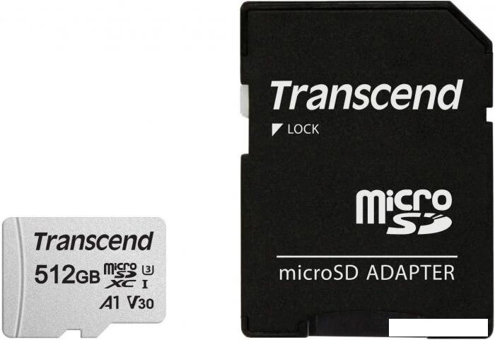 Карта памяти Transcend microSDXC 300S 512GB (с адаптером) от компании 2255 by - онлайн гипермаркет - фото 1