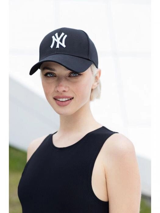 Кепка женская летняя черная стильная бейсболка головной убор с принтом New York от компании 2255 by - онлайн гипермаркет - фото 1