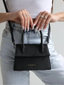 Клатч женский вечерний черный мини сумка через плечо сумочка маленькая для телефона