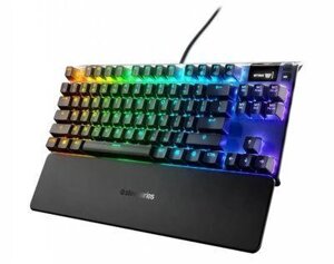 Клавиатура SteelSeries Apex 7 Red Switch Ru, USB, c подставкой для запястий, черный [64642]