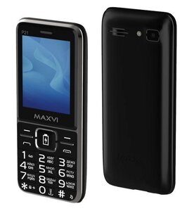 Кнопочный мобильный телефон для слабослышащих пожилых людей MAXVI P21 черный