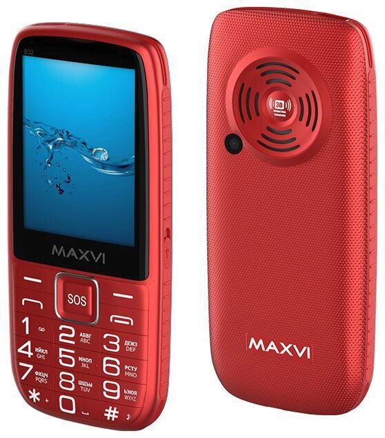 Кнопочный мобильный телефон MAXVI B32 красный от компании 2255 by - онлайн гипермаркет - фото 1