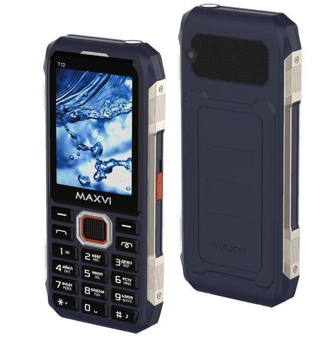 Кнопочный мобильный телефон MAXVI T12 синий от компании 2255 by - онлайн гипермаркет - фото 1