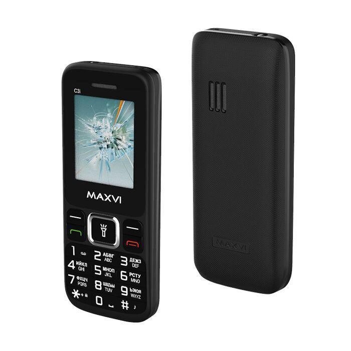 Кнопочный сотовый мобильный телефон MAXVI C3I BLACK от компании 2255 by - онлайн гипермаркет - фото 1