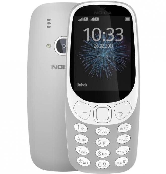 Кнопочный сотовый телефон Nokia 3310 2017 серый от компании 2255 by - онлайн гипермаркет - фото 1