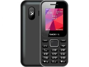 Кнопочный сотовый телефон teXet TM-122 черный мобильный без камеры