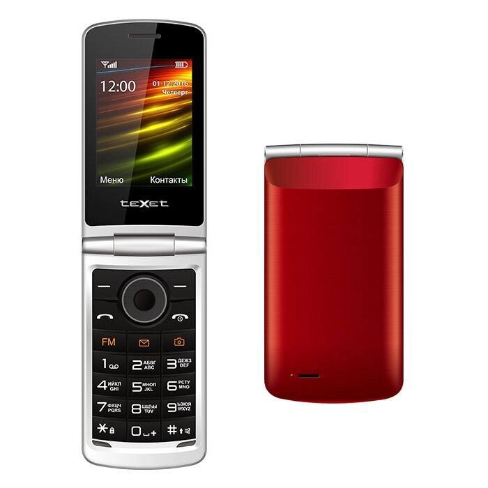 Кнопочный сотовый телефон teXet TM-404 красный раскладушка мобильный раскладной от компании 2255 by - онлайн гипермаркет - фото 1