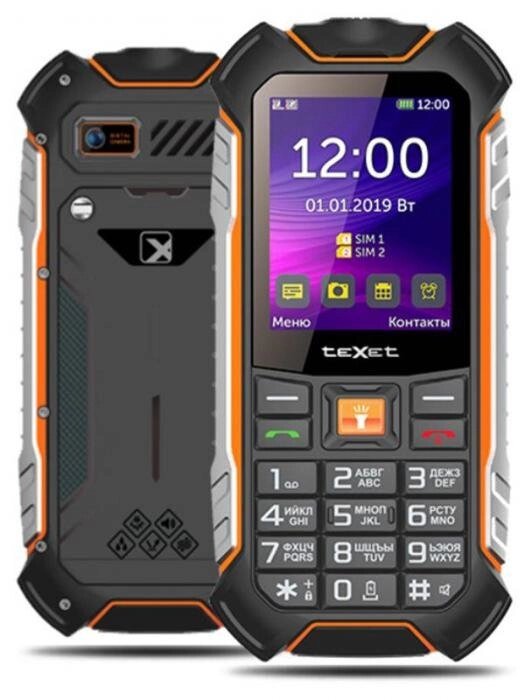 Кнопочный сотовый телефон teXet TM-530R черный мобильный защищенный ударопрочный противоударный от компании 2255 by - онлайн гипермаркет - фото 1