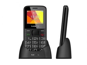Кнопочный сотовый телефон teXet TM-B201 черный мобильный с большими кнопками