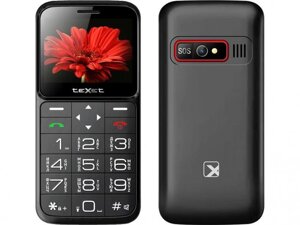 Кнопочный сотовый телефон teXet TM-B226 черный мобильный с большими кнопками