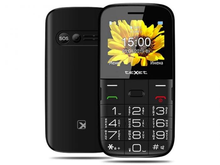 Кнопочный сотовый телефон teXet TM-B227 черный мобильный с большими кнопками от компании 2255 by - онлайн гипермаркет - фото 1