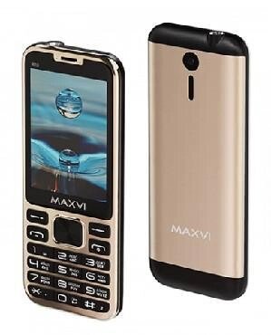 Кнопочный телефон для пожилых людей с 2 сим картами MAXVI X10 METALLIC GOLD от компании 2255 by - онлайн гипермаркет - фото 1