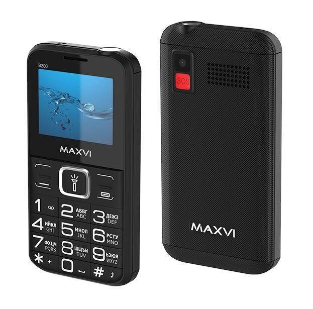 Кнопочный телефон для пожилых слабовидящих людей с большими кнопками MAXVI B200 черный от компании 2255 by - онлайн гипермаркет - фото 1
