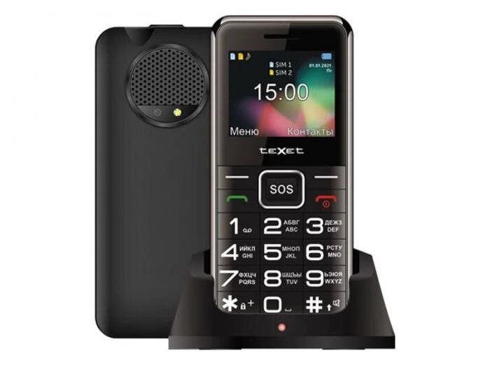 Кнопочный телефон для пожилых слабовидящих людей с большими кнопками teXet TM-B319 черный от компании 2255 by - онлайн гипермаркет - фото 1