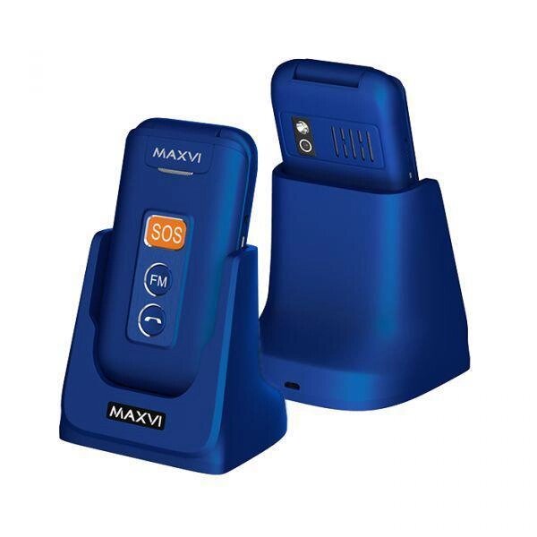 Кнопочный телефон раскладушка для пожилых людей MAXVI E5 синий мобильный раскладной от компании 2255 by - онлайн гипермаркет - фото 1