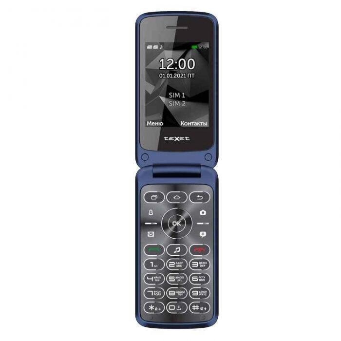 Кнопочный телефон раскладушка TEXET ТМ-408 синий мобильный сотовый раскдадной от компании 2255 by - онлайн гипермаркет - фото 1