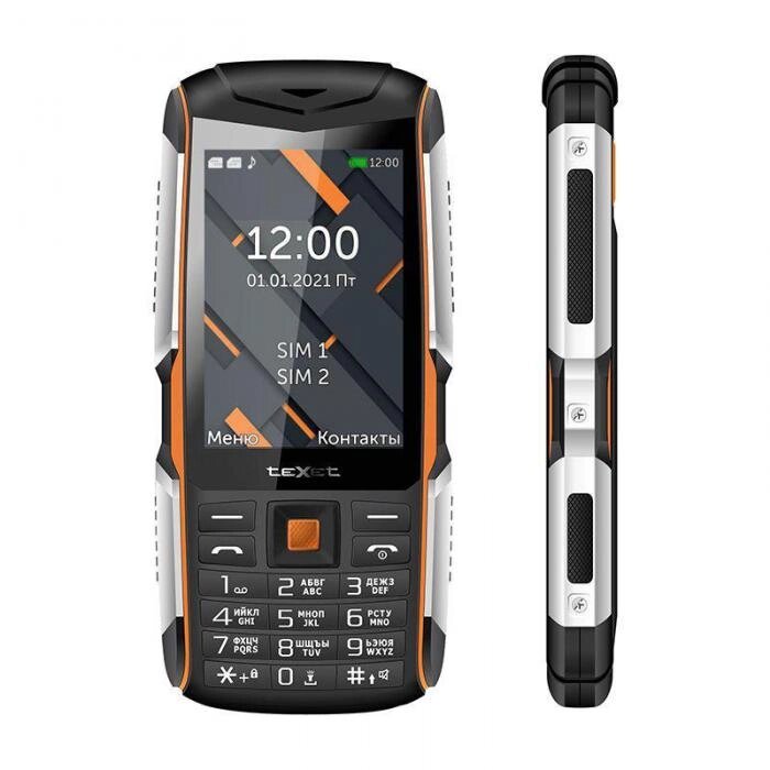 Кнопочный ударопрочный сотовый мобильный телефон TEXET TM-D426 черный-оранжевый от компании 2255 by - онлайн гипермаркет - фото 1