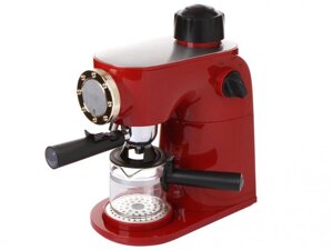 Кофемашина рожковая с капучинатором Кофеварка электрическая для кофе Электрокофеварка Kitfort красная