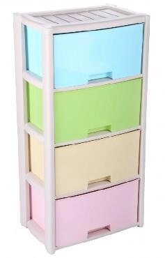 Комод пластиковый для детской комнаты одежды игрушек вещей цветной тумба на 4 ящика АЛЬТЕРНАТИВА М7838 от компании 2255 by - онлайн гипермаркет - фото 1