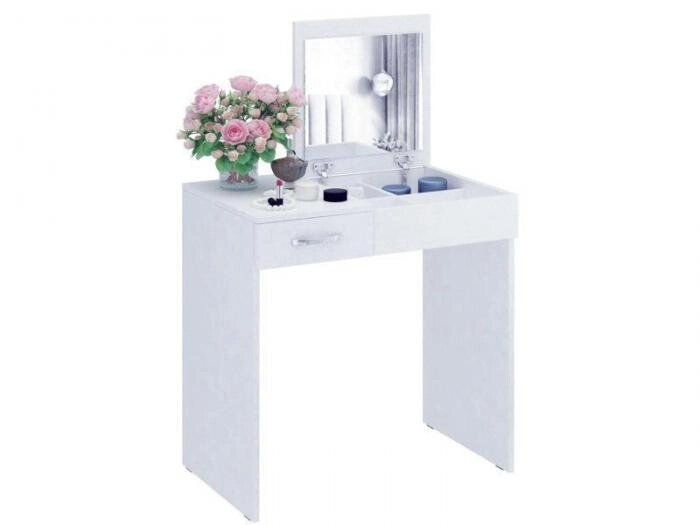 Комод с зеркалом в спальню прихожую Современный туалетный столик для макияжа консоль трансформер трюмо белый от компании 2255 by - онлайн гипермаркет - фото 1