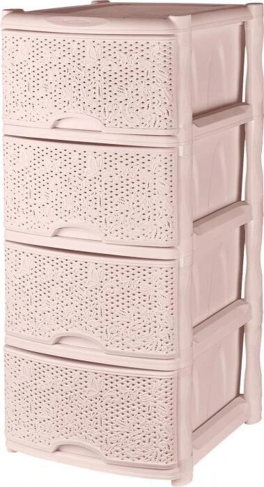Комод узкий пластиковый на 4 ящика в ванную кухню гардеробную для детской игрушек KEEPLEX KL377112005 бежевый от компании 2255 by - онлайн гипермаркет - фото 1