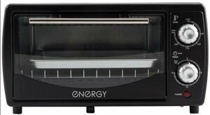 Компактная домашняя мини печь 9 литров для разогрева еды бутербродов дачи ENERGY GT-09A-B черный