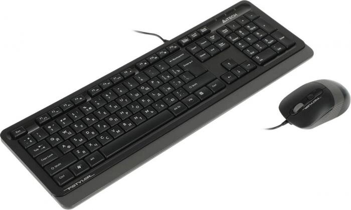 Комплект (клавиатура+мышь) A4TECH Fstyler F1010, USB, проводной, черный и серый [f1010 grey] от компании 2255 by - онлайн гипермаркет - фото 1