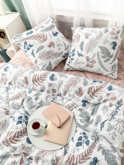 Комплект постельного белья двуспальный NS23 бязевое цветное с европростыней рисунком бязь от компании 2255 by - онлайн гипермаркет - фото 1