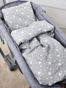 Комплект в коляску постельное белье для новорожденных VS22 детский матрас подушка одеяло