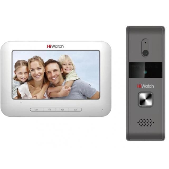 Комплект видеодомофона монитор с вызывной панелью HiWatch DS-D100K от компании 2255 by - онлайн гипермаркет - фото 1