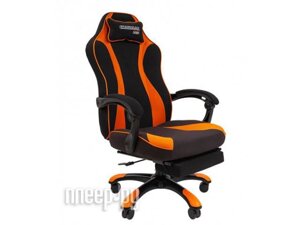 Компьютерное игровое кресло Chairman Game 35 оранжевое для компьютера геймера дома с подставкой для ног