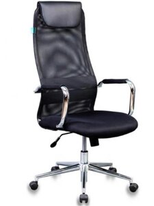 Компьютерное кресло Бюрократ KB-9N черное офисное кресло сетка стул руководителя для компьютера на колесиках