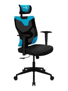Компьютерное кресло руководителя AeroCool Guardian Ice Blue офисное поворотное на колесиках
