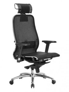 Компьютерное кресло стул руководителя для компьютера Метта Samurai S-3.04 Black Plus черное сетка
