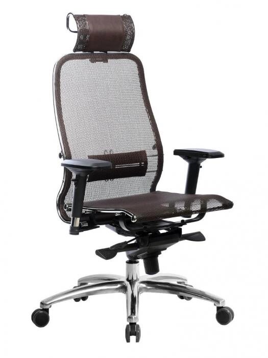 Компьютерное кресло стул руководителя для компьютера Метта Samurai S-3.04 коричневое сетка от компании 2255 by - онлайн гипермаркет - фото 1