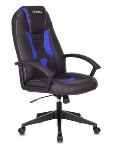 Компьютерное кресло Zombie 8 игровое геймерское синее из экокожи эргономичное для геймера на колесиках