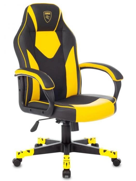 Компьютерное кресло Zombie Game 17 желтое игровое геймерское на колесиках эргономичное для компьютера геймера от компании 2255 by - онлайн гипермаркет - фото 1