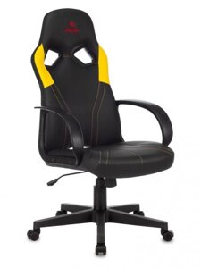 Компьютерное кресло Zombie Runner желтое эргономичное игровое геймерское из экокожи для компьютера геймера