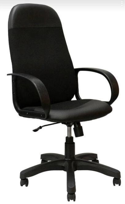 Компьютерное офисное кресло для персонала ЯрКресло Кр33 ТГ ПЛАСТ С11 черное (ткань+экокожа) от компании 2255 by - онлайн гипермаркет - фото 1